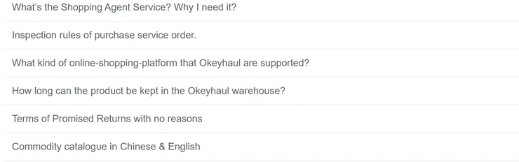 Further question titles from the official help centre index